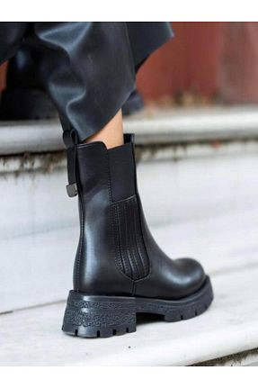 چکمه مشکی زنانه چرم مصنوعی BPSHOES - کد 867568163