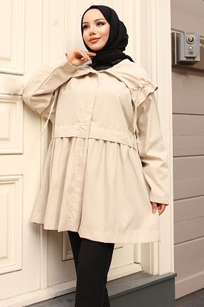 ترنچکت حجاب طوسی بدون آستر giyze - کد 926000830