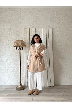 پانچو بژ زنانه مخلوط پلی استر KÜÇÜĞÜM BUTİK - کد 860980723
