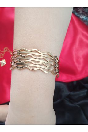 دستبند استیل (فولاد) طلائی زنانه استیل (فولاد) Bul Store - کد 867582494