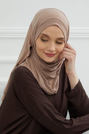 شال قهوه ای زنانه ویسکون Aisha