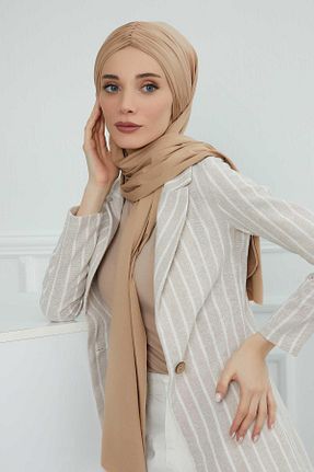 شال قهوه ای زنانه ویسکون Aisha