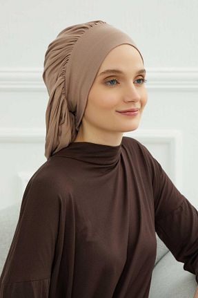 کلاه شنای حجاب قهوه ای زنانه Aisha