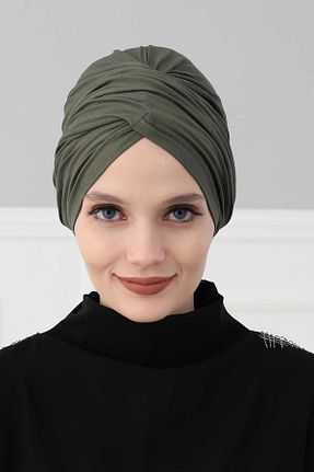 کلاه شنای حجاب خاکی زنانه Aisha
