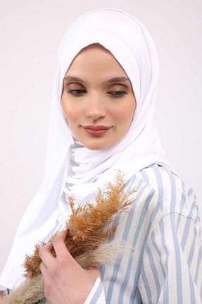 شال سفید زنانه ویسکون Aisha