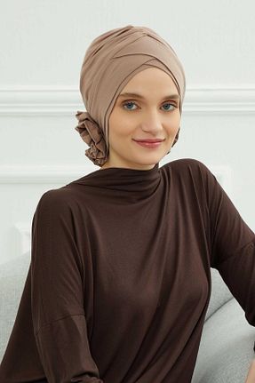 کلاه شنای حجاب قهوه ای زنانه Aisha