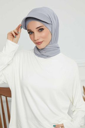 شال طوسی زنانه پنبه ای Aisha