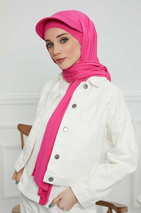 شال صورتی زنانه پنبه ای Aisha