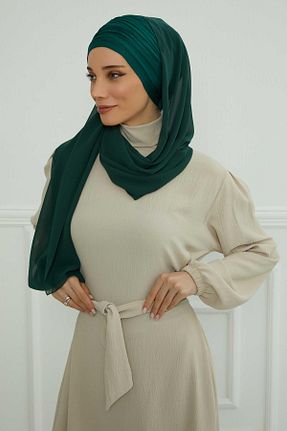 شال سبز زنانه پلی استر Aisha