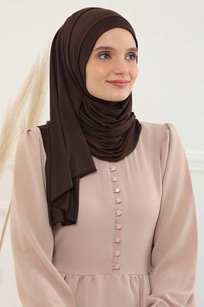 شال قهوه ای زنانه ویسکون Aisha