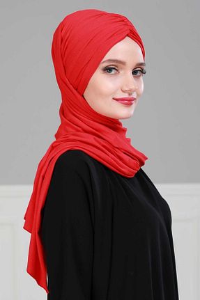 شال قرمز زنانه ویسکون Aisha