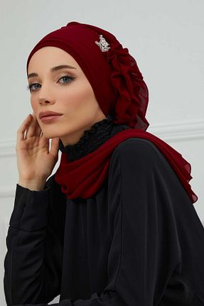 شال زرشکی زنانه شیفون Aisha