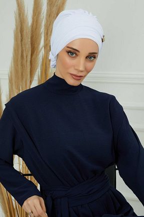 شال سفید زنانه شیفون Aisha