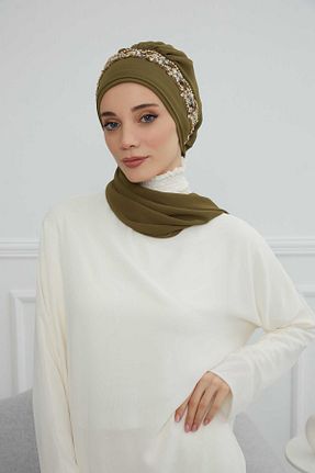 شال خاکی زنانه شیفون Aisha