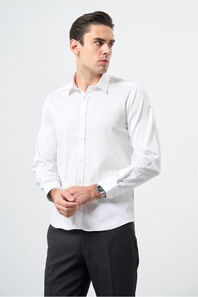 پیراهن سفید مردانه اسلیم فیت İmza - کد 867618455