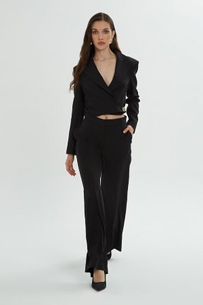 ست بالاتنه و پائین تنه مشکی زنانه بافتنی GIZIA - کد 867621893