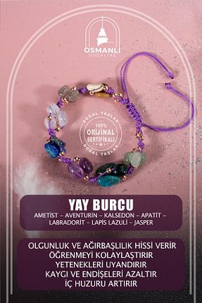 دستبند جواهر رنگی زنانه سنگ طبیعی OSMANLI DOĞAL TAŞ - کد 641712362