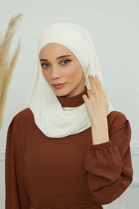 شال بژ زنانه پلی استر Aisha