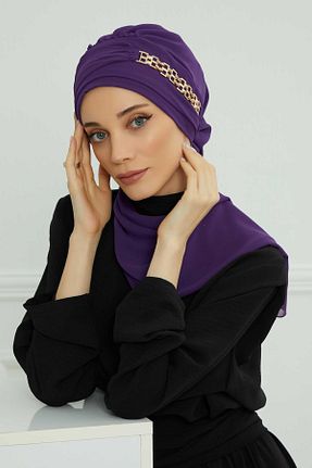 شال بنفش زنانه شیفون Aisha