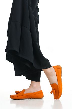 بابت نارنجی زنانه چرم خالص Mubiano - کد 688451083