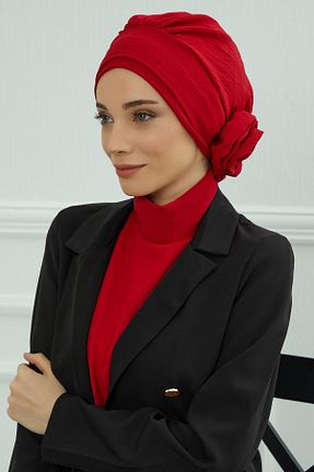 شال قرمز زنانه پنبه پلی استر Aisha