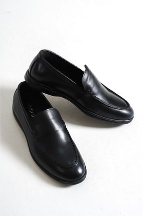 کفش لوفر مشکی مردانه چرم خالص Mubiano - کد 743034029