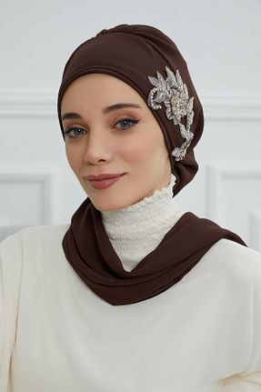 شال قهوه ای زنانه شیفون Aisha
