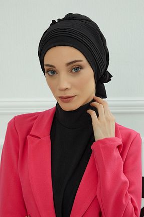 شال مشکی زنانه پنبه پلی استر Aisha
