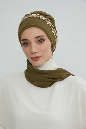 شال خاکی زنانه شیفون Aisha