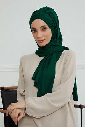 شال سبز زنانه پنبه ای Aisha