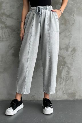 شلوار طوسی زنانه پنبه ای macharel jeans - کد 867627004