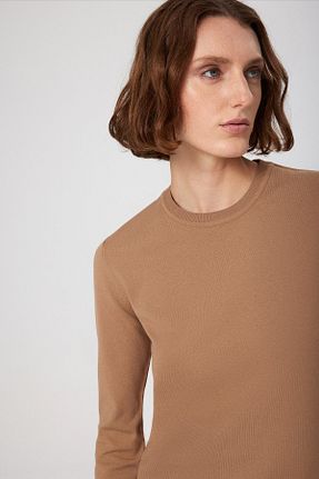 تیشرت قهوه ای زنانه رگولار Mısırlı - کد 867628779