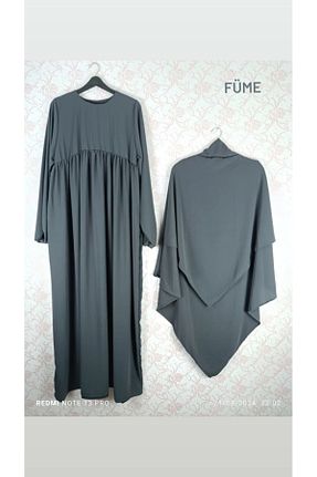 لباس حجاب طوسی زنانه Fitted ABAYA - کد 855890240