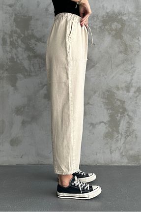 شلوار بژ زنانه پنبه ای macharel jeans - کد 867626847
