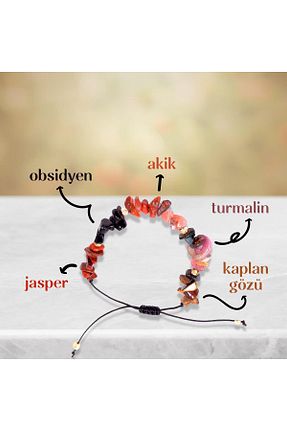 دستبند جواهر رنگی زنانه سنگ طبیعی Taş Sandığı - کد 379482522
