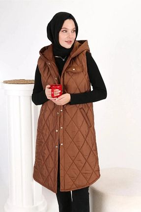 جلیقه حجاب قهوه ای زنانه رگولار exxitcollection - کد 867674103