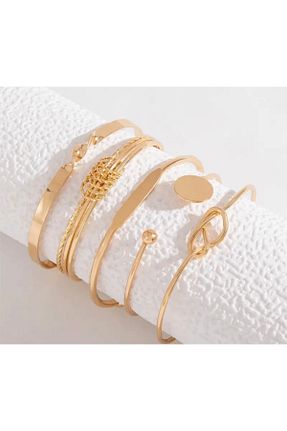 دستبند استیل (فولاد) طلائی زنانه استیل (فولاد) Lala - کد 867719808