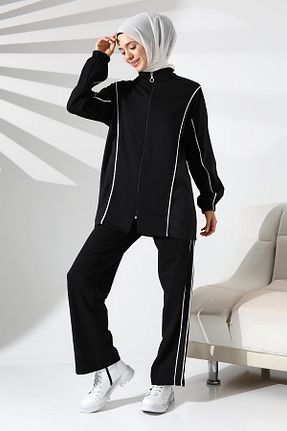 ست بالاتنه و پائین تنه حجاب مشکی زنانه Relaxed Mihran Butik - کد 867739654