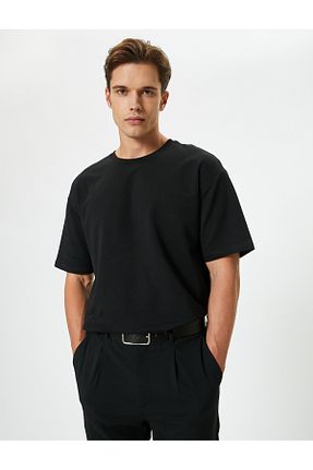 تیشرت مشکی مردانه Relaxed Koton - کد 838505652