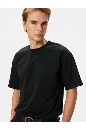 تیشرت مشکی مردانه Relaxed Koton - کد 799493606