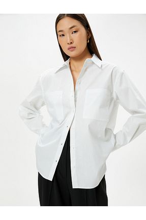 پیراهن سفید زنانه اورسایز Koton - کد 788369844