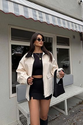 کاپشن بژ زنانه اورسایز FMN Moda - کد 867812778