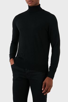 پلیور مشکی مردانه ساده GRAN SASSO - کد 867870907