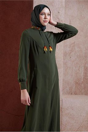 مانتو بلند حجاب خاکی زنانه Alvina - کد 867939237