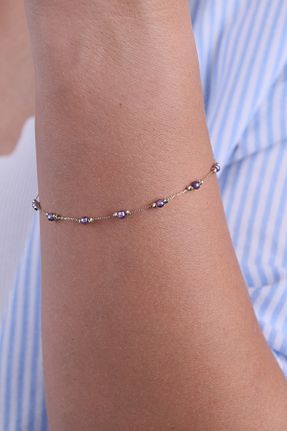 دستبند طلا زرد زنانه 14 عیار Naze Kuyumculuk - کد 868016927