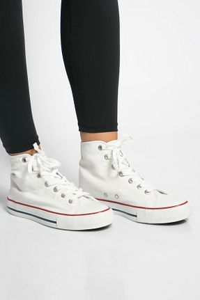 کفش اسنیکر سفید زنانه بند دار Shoes Time - کد 868016409