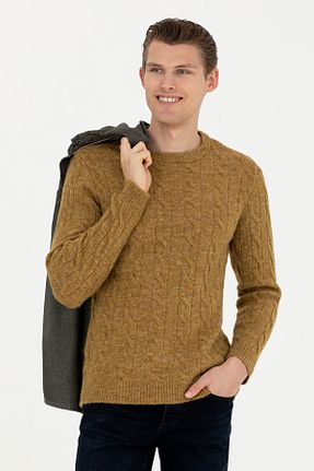 پلیور خاکی مردانه ساده U.S. Polo Assn. - کد 839272740