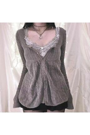 پلیور طوسی زنانه رترو Köstebek - کد 868033626