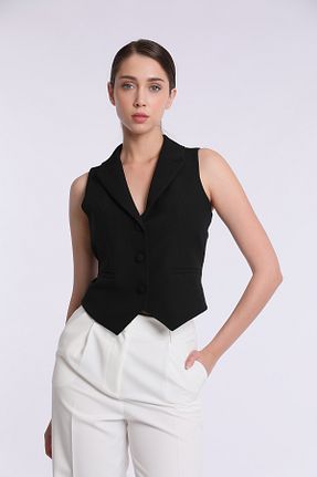 جلیقه مشکی زنانه پلی استر Yake - کد 868029167
