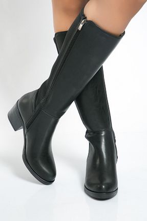 چکمه مشکی زنانه چرم مصنوعی Shoes Time - کد 868061423
